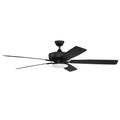 Craftmade S112FB5-60FBGW Flat Black Super Pro 112 60'' 5-blade Ceiling Fan In Flat Black W/ Flat Black/greywood Blades; Integrated Light Kit Image 1