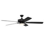 Craftmade Super Pro Super Pro 112 60'' 5-blade Ceiling Fan In Flat Black W/ Flat Black/greywood Blades; Integrated Light Kit