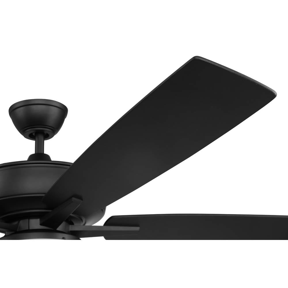 Craftmade S112FB5-60FBGW Flat Black Super Pro 112 60'' 5-blade Ceiling Fan In Flat Black W/ Flat Black/greywood Blades; Integrated Light Kit Image 4