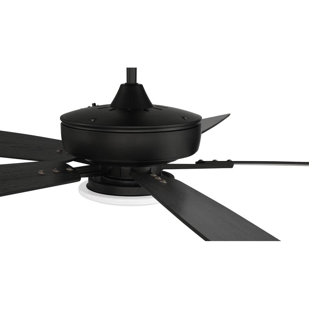 Craftmade S112FB5-60FBGW Flat Black Super Pro 112 60'' 5-blade Ceiling Fan In Flat Black W/ Flat Black/greywood Blades; Integrated Light Kit Image 3