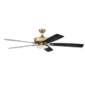 Craftmade S112SB5-60BWNFB Satin Brass Super Pro 112 60'' 5-blade Ceiling Fan In Satin Brass W/ Black Walnut/flat Black Blades; Integrated Light Kit Image 1