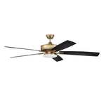 Craftmade S112SB5-60BWNFB Satin Brass Super Pro 112 60'' 5-blade Ceiling Fan In Satin Brass W/ Black Walnut/flat Black Blades; Integrated Light Kit Image 1