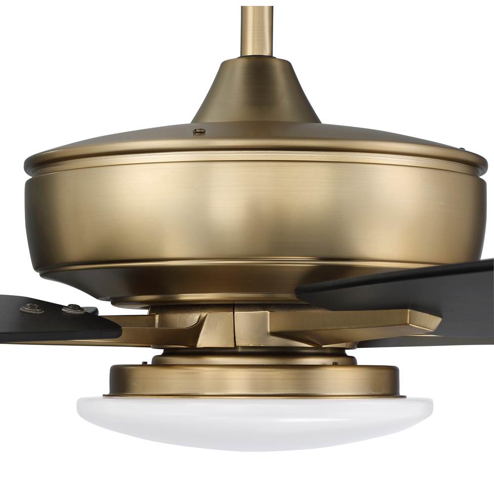Craftmade S112SB5-60BWNFB Satin Brass Super Pro 112 60'' 5-blade Ceiling Fan In Satin Brass W/ Black Walnut/flat Black Blades; Integrated Light Kit Image 6