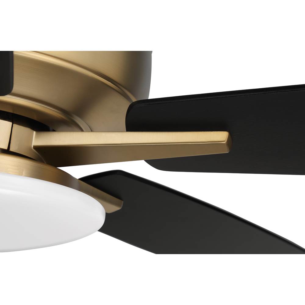 Craftmade S112SB5-60BWNFB Satin Brass Super Pro 112 60'' 5-blade Ceiling Fan In Satin Brass W/ Black Walnut/flat Black Blades; Integrated Light Kit Image 5