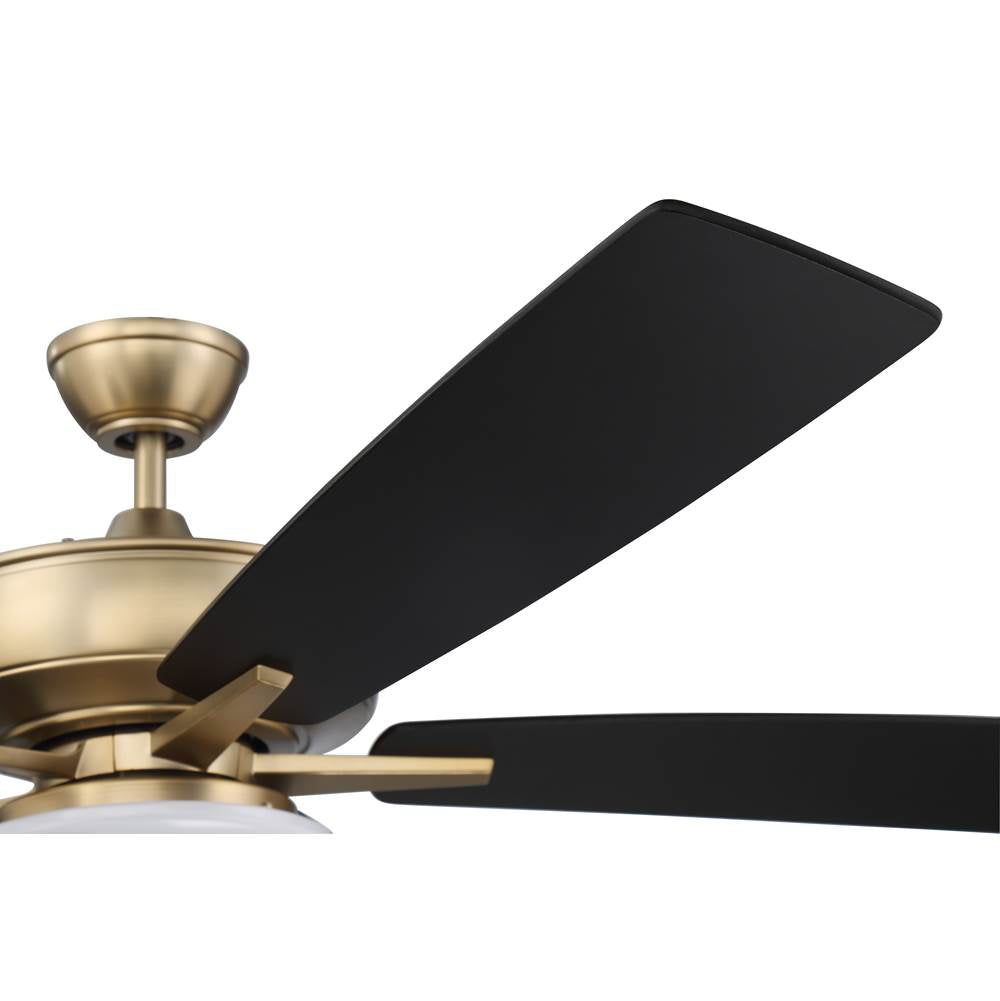 Craftmade S112SB5-60BWNFB Satin Brass Super Pro 112 60'' 5-blade Ceiling Fan In Satin Brass W/ Black Walnut/flat Black Blades; Integrated Light Kit Image 4