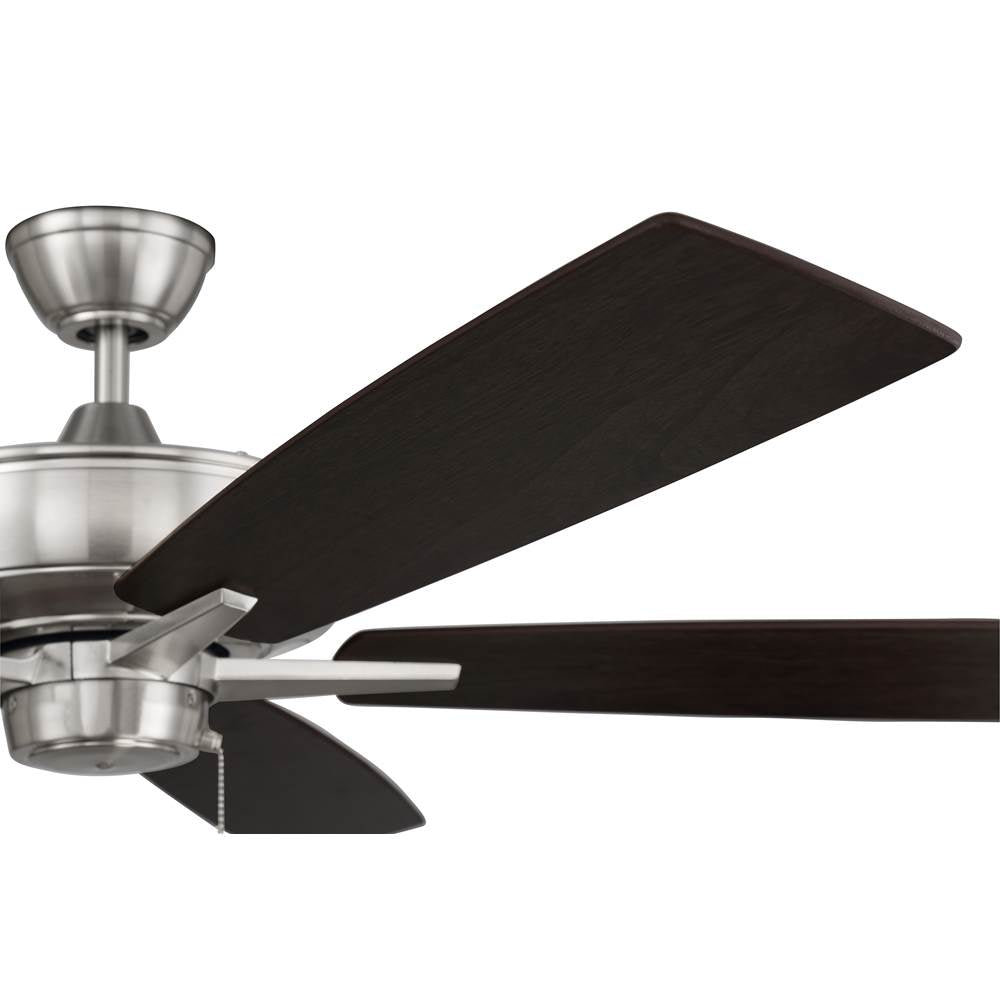 Craftmade S60BNK5-60DWGWN Brushed Polished Nickel Super Pro 60'' 5-blade Ceiling Fan In Brushed Polished Nickel W/ Driftwood/grey Walnut Blades; Light Kit Optional (not Included) Image 6