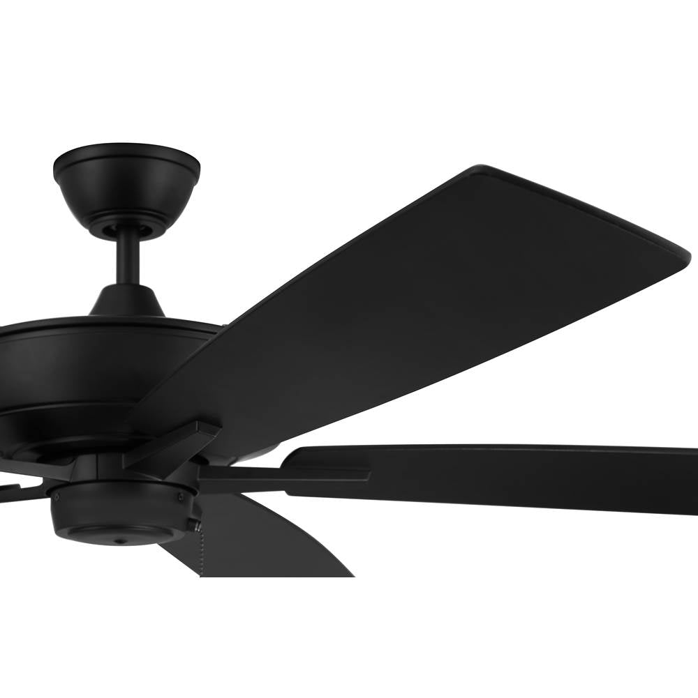 Craftmade S60FB5-60FBGW Flat Black Super Pro 60'' 5-blade Ceiling Fan In Flat Black W/ Flat Black/greywood Blades; Light Kit Optional (not Included) Image 6
