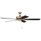 Craftmade Super Pro Super Pro 60'' 5-blade Ceiling Fan In Brushed Polished Nickel W/ Driftwood/grey Walnut Blades; Light Kit Optional (not Included)