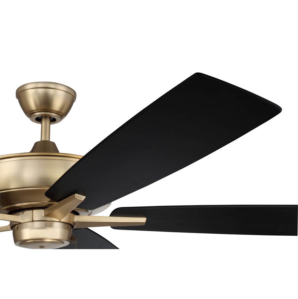 Craftmade S60SB5-60BWNFB Satin Brass Super Pro 60'' 5-blade Ceiling Fan In Satin Brass W/ Black Walnut/flat Black Blades; Light Kit Optional (not Included) Image 6