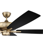 Craftmade S60SB5-60BWNFB Satin Brass Super Pro 60'' 5-blade Ceiling Fan In Satin Brass W/ Black Walnut/flat Black Blades; Light Kit Optional (not Included) Image 6