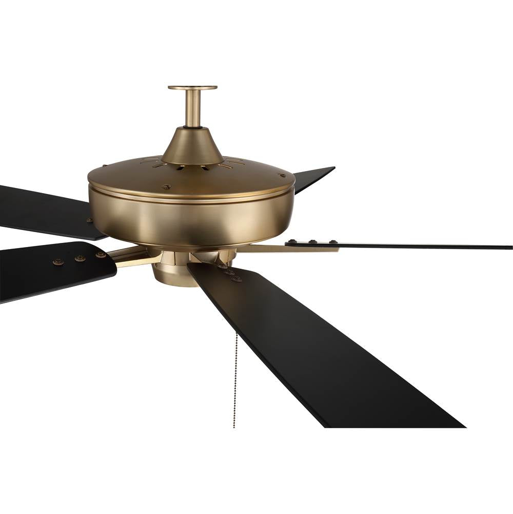Craftmade S60SB5-60BWNFB Satin Brass Super Pro 60'' 5-blade Ceiling Fan In Satin Brass W/ Black Walnut/flat Black Blades; Light Kit Optional (not Included) Image 5