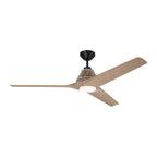 Craftmade Sea Scape Sea Scape 56'' 3-blade Indoor/outdoor (wet) Ceiling Fan In Flat Black W/ Light Wood Grain Blades; Light Kit Included (optional)