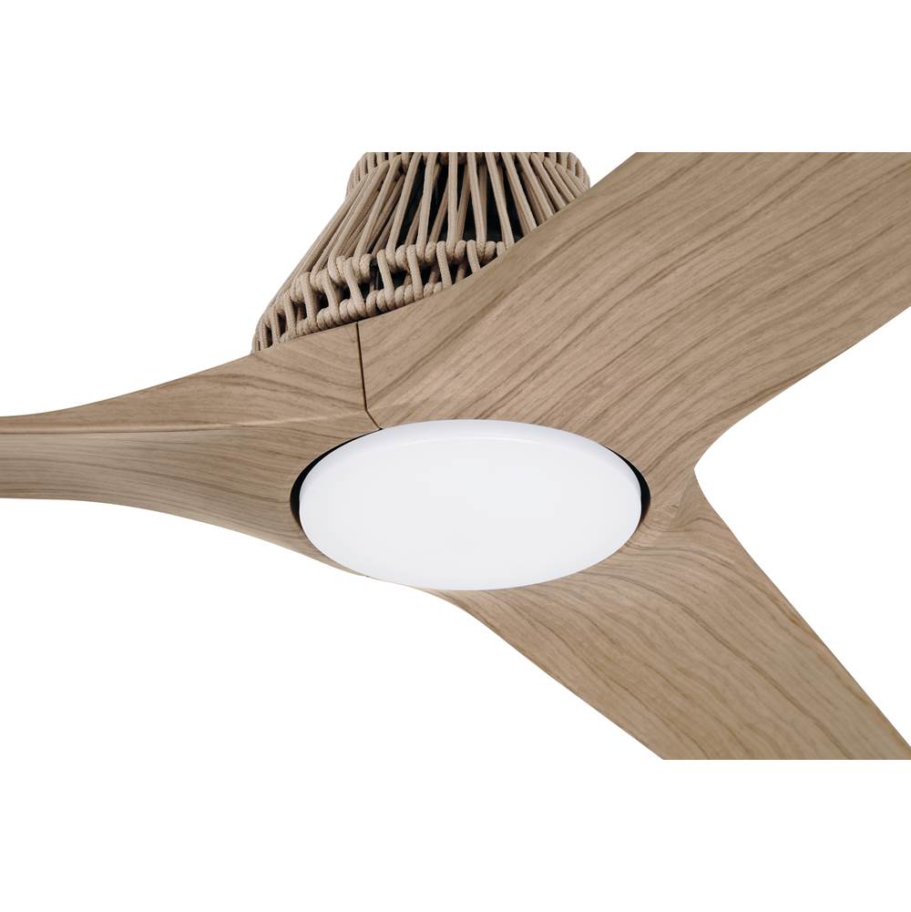 Craftmade SEA56FB3 Flat Black Sea Scape 56'' 3-blade Indoor/outdoor (wet) Ceiling Fan In Flat Black W/ Light Wood Grain Blades; Light Kit Included (optional) Image 6