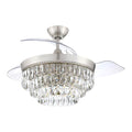 Craftmade Sofia 42'' 3-blade Hidden Blades Ceiling Fan In Brushed Polished Nickel W/ Clear Acrylic Blades; Integrated Light Kit