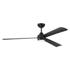 Craftmade Sterling 60'' 3-blade Indoor/outdoor (wet) Ceiling Fan In Flat Black With Flat Black Blades, Light Kit Included (optional)