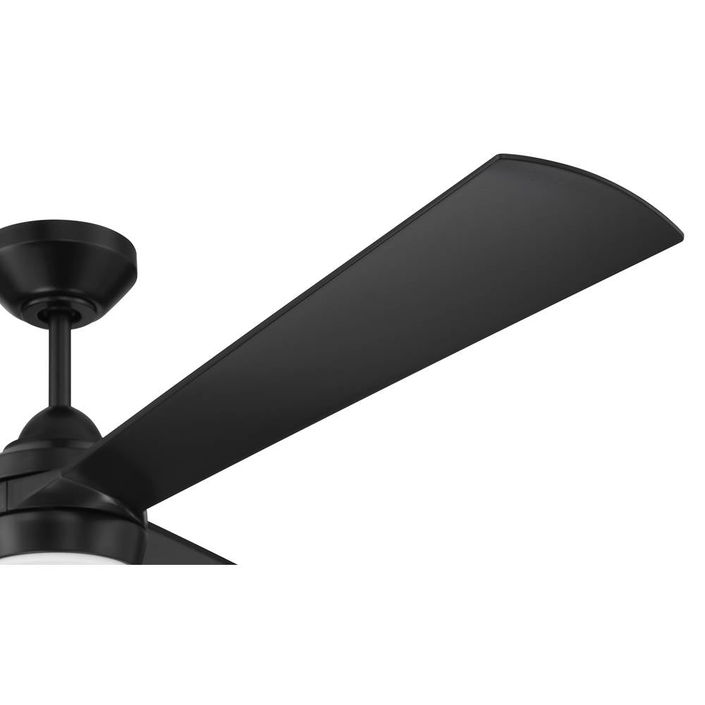 Craftmade STL60FB3-NWF Flat Black Sterling 60'' 3-blade Indoor/outdoor (wet) Ceiling Fan In Flat Black With Flat Black Blades, Light Kit Included (optional) Image 6