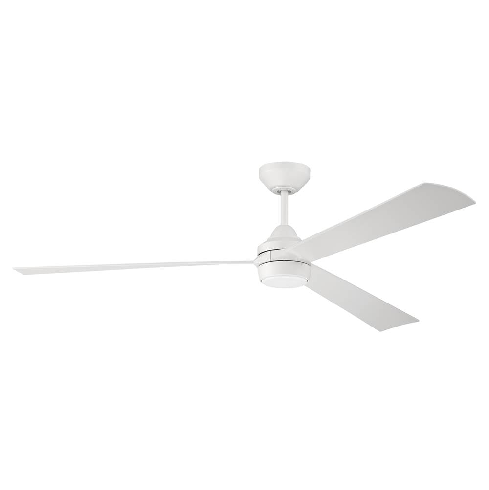 Craftmade Sterling 60'' 3-blade Indoor/outdoor (wet) Ceiling Fan In White W/ White Blades; Light Kit Included (optional)