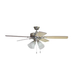 Craftmade TCE52BNK5C4-C Brushed Polished Nickel Twist N Click 52'' 5-blade Ceiling Fan In Brushed Polished Nickel W/ Ash/mahogany Blades (4-light); Integrated Light Kit Image 3