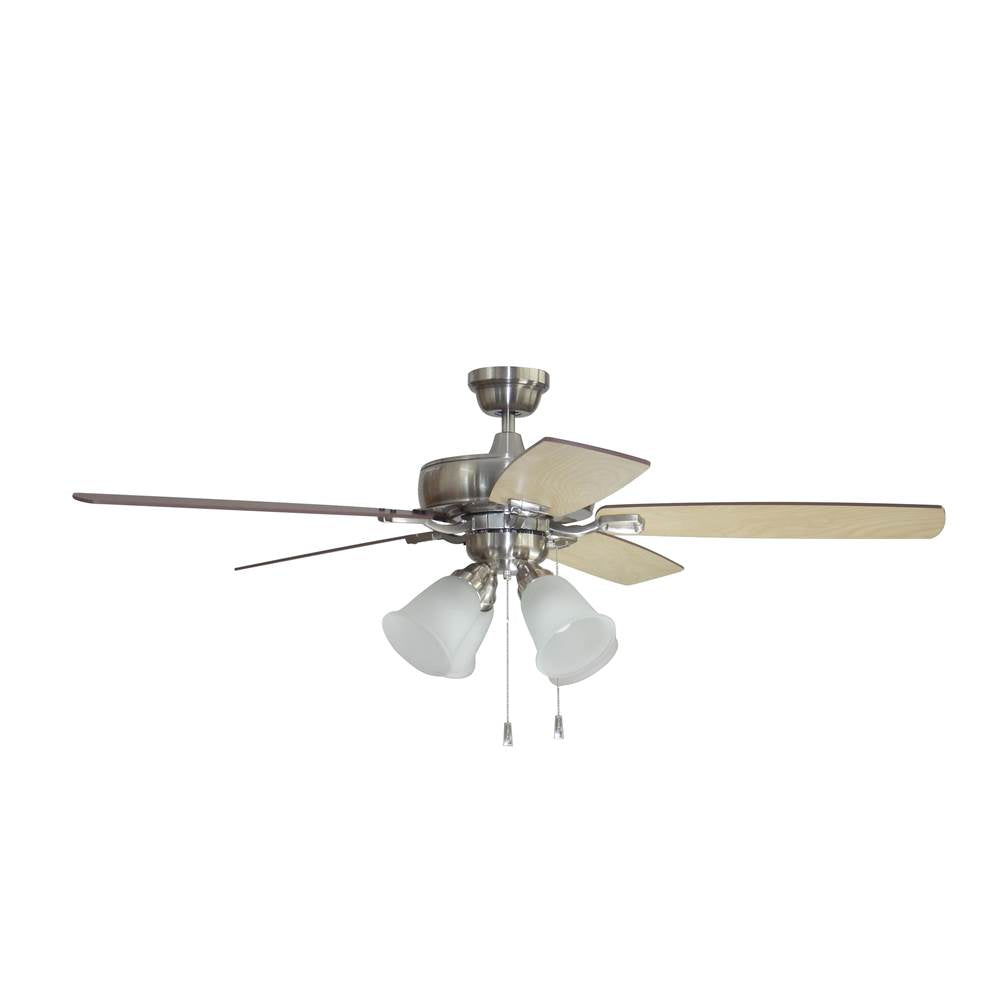 Craftmade TCE52BNK5C4-C Brushed Polished Nickel Twist N Click 52'' 5-blade Ceiling Fan In Brushed Polished Nickel W/ Ash/mahogany Blades (4-light); Integrated Light Kit Image 3