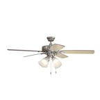 Craftmade TCE52BNK5C4-C Brushed Polished Nickel Twist N Click 52'' 5-blade Ceiling Fan In Brushed Polished Nickel W/ Ash/mahogany Blades (4-light); Integrated Light Kit Image 2