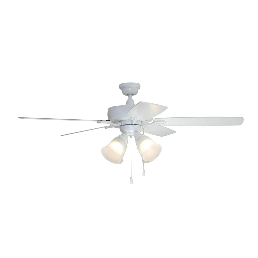 Craftmade Twist N Click Twist N Click 52'' 5-blade Ceiling Fan In White W/ White/washed Oak Blades (4-light); Integrated Light Kit