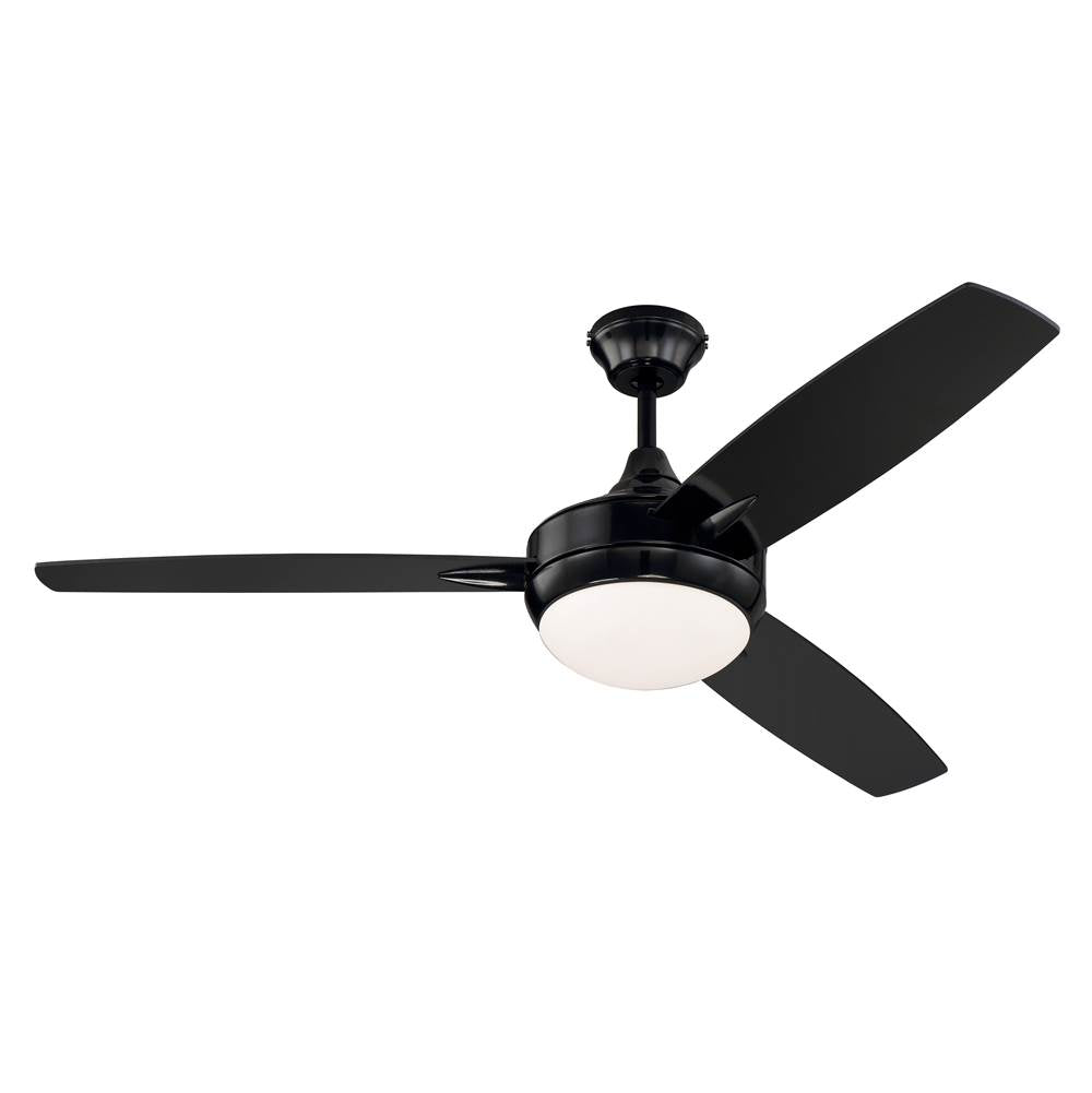 Craftmade Targas 52'' 3-blade Ceiling Fan In Brushed Polished Nickel W/ Dark Oak/walnut Blades; Integrated Light Kit