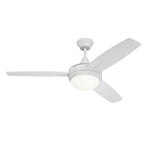 Craftmade Targas 52'' 3-blade Ceiling Fan In Brushed Polished Nickel W/ Dark Oak/walnut Blades; Integrated Light Kit