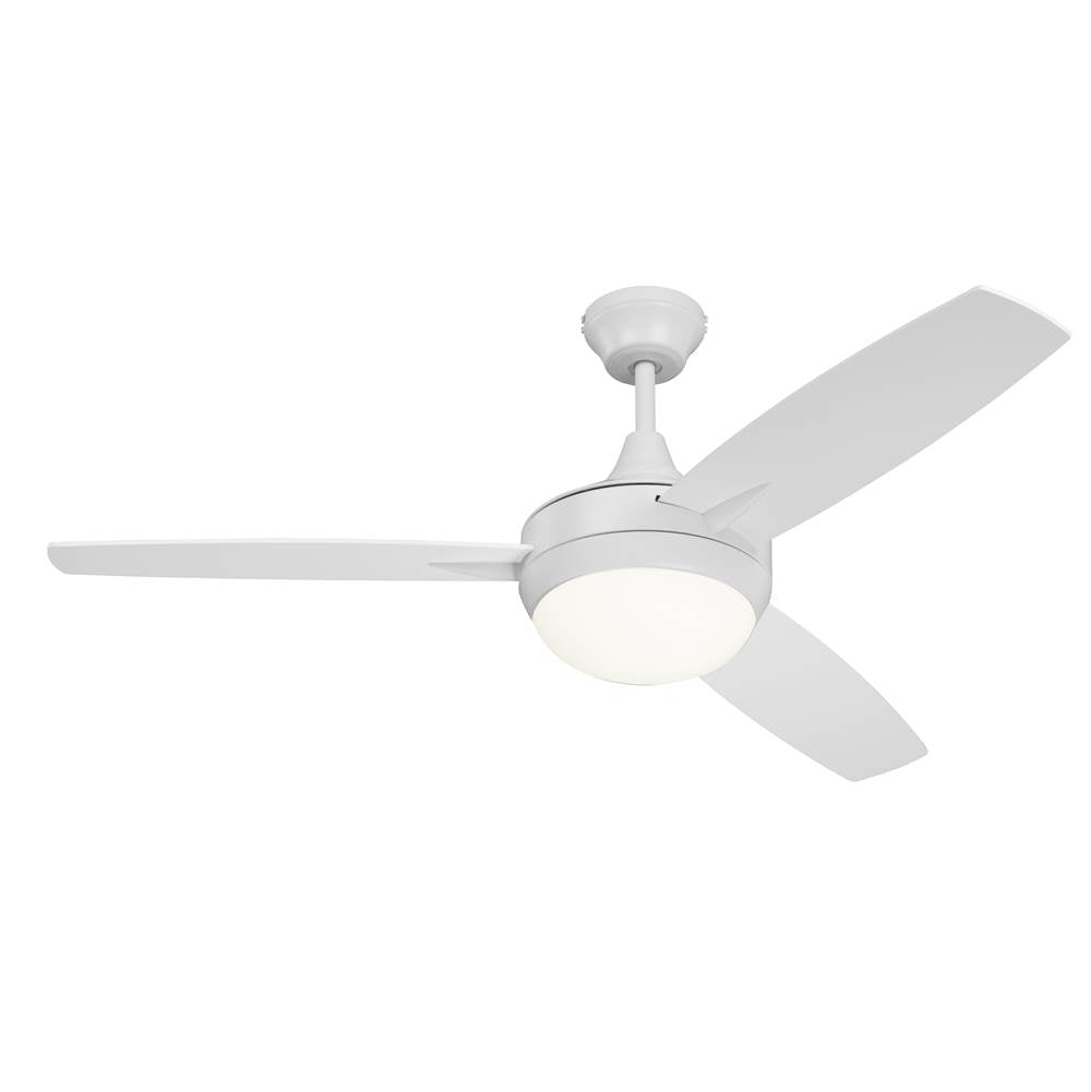 Craftmade Targas 52'' 3-blade Ceiling Fan In Brushed Polished Nickel W/ Dark Oak/walnut Blades; Integrated Light Kit