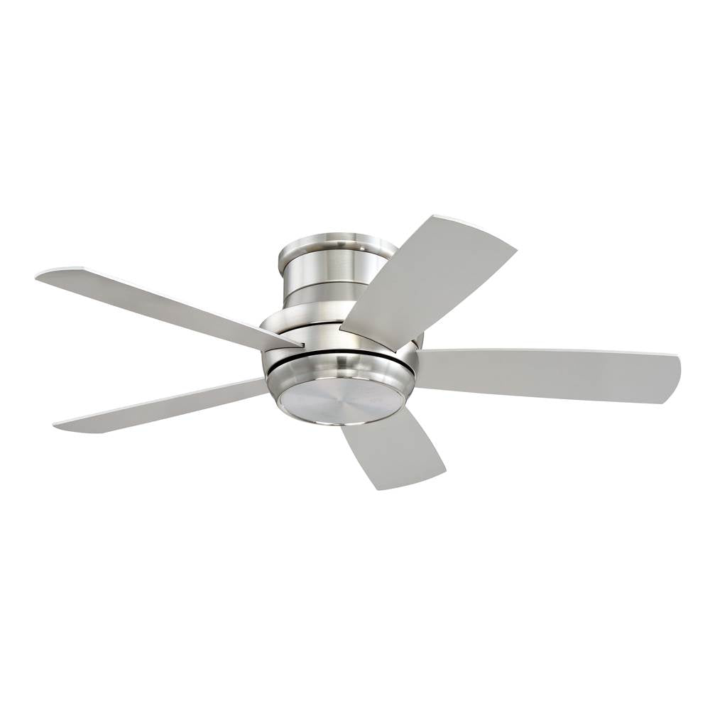 Craftmade TMPH44BNK5 Brushed Polished Nickel Tempo Hugger 44'' 5-blade Ceiling Fan In Brushed Polished Nickel W/ Brushed Nickel/maple Blades; Light Kit Included (optional) Image 1