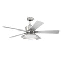 Craftmade Topper 52'' 5-blade Ceiling Fan In Brushed Polished Nickel W/ Brushed Nickel Blades; Light Kit Included (optional)
