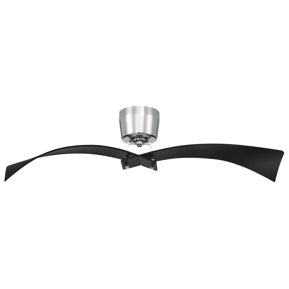 Craftmade Tern 52'' 2-blade Ceiling Fan In Flat Black/polished Nickel W/ Flat Black Blades; Not Light Kit Adaptable