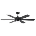 Craftmade TRV52FB6-NWF Flat Black Trevor 52'' 6-blade Indoor/outdoor (damp)ceiling Fan In Flat Black With Flat Black/greywood Blades, Light Kit Included (optional) Image 1