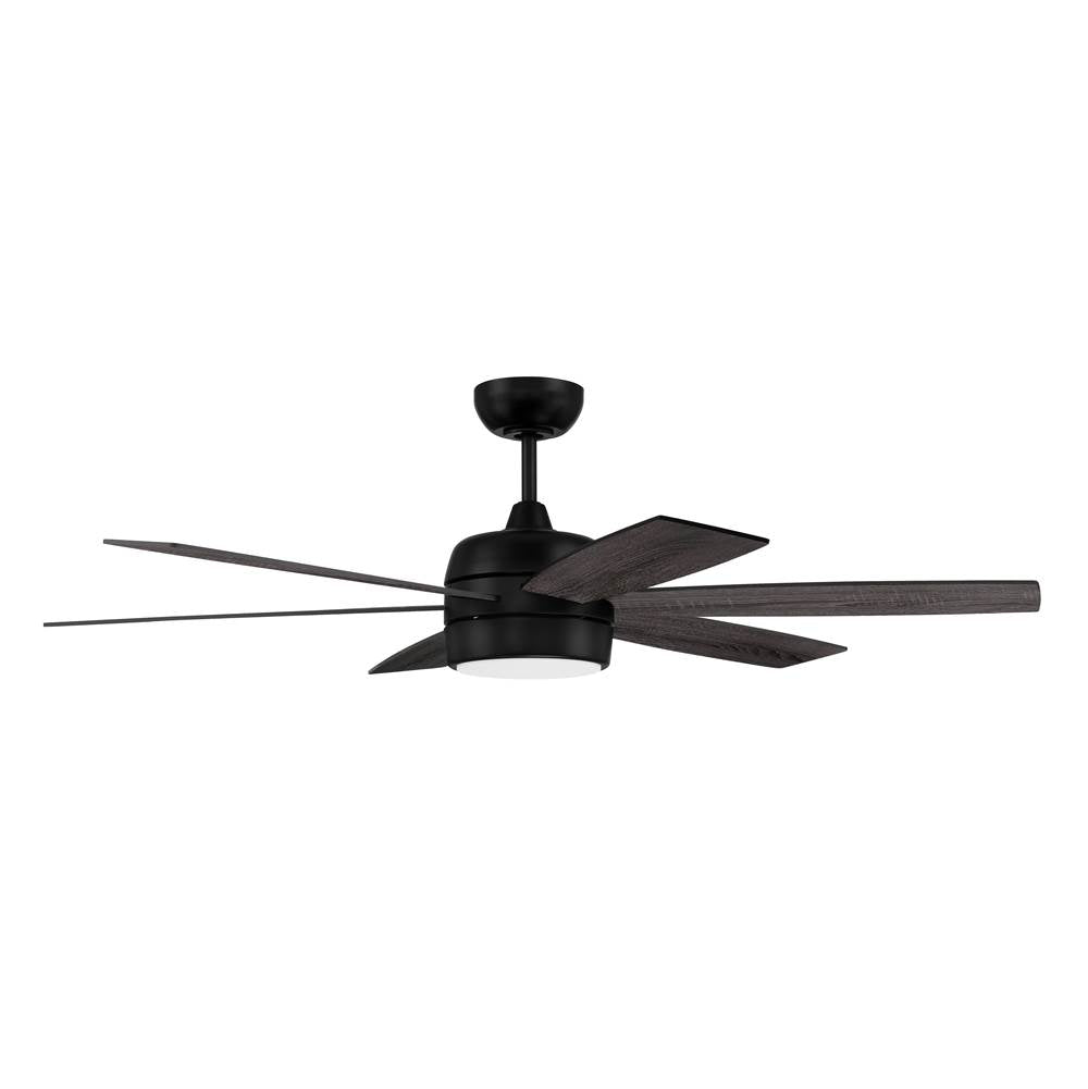 Craftmade TRV52FB6-NWF Flat Black Trevor 52'' 6-blade Indoor/outdoor (damp)ceiling Fan In Flat Black With Flat Black/greywood Blades, Light Kit Included (optional) Image 9