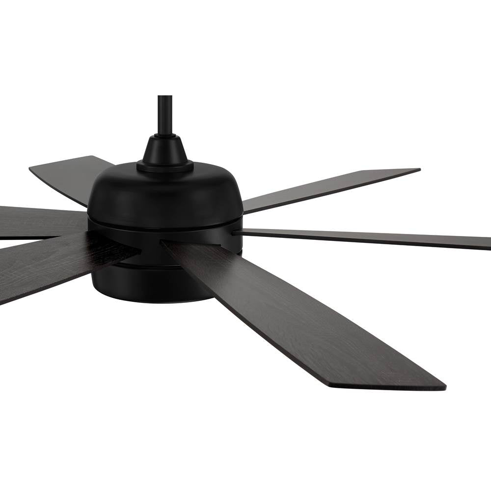 Craftmade TRV52FB6-NWF Flat Black Trevor 52'' 6-blade Indoor/outdoor (damp)ceiling Fan In Flat Black With Flat Black/greywood Blades, Light Kit Included (optional) Image 6