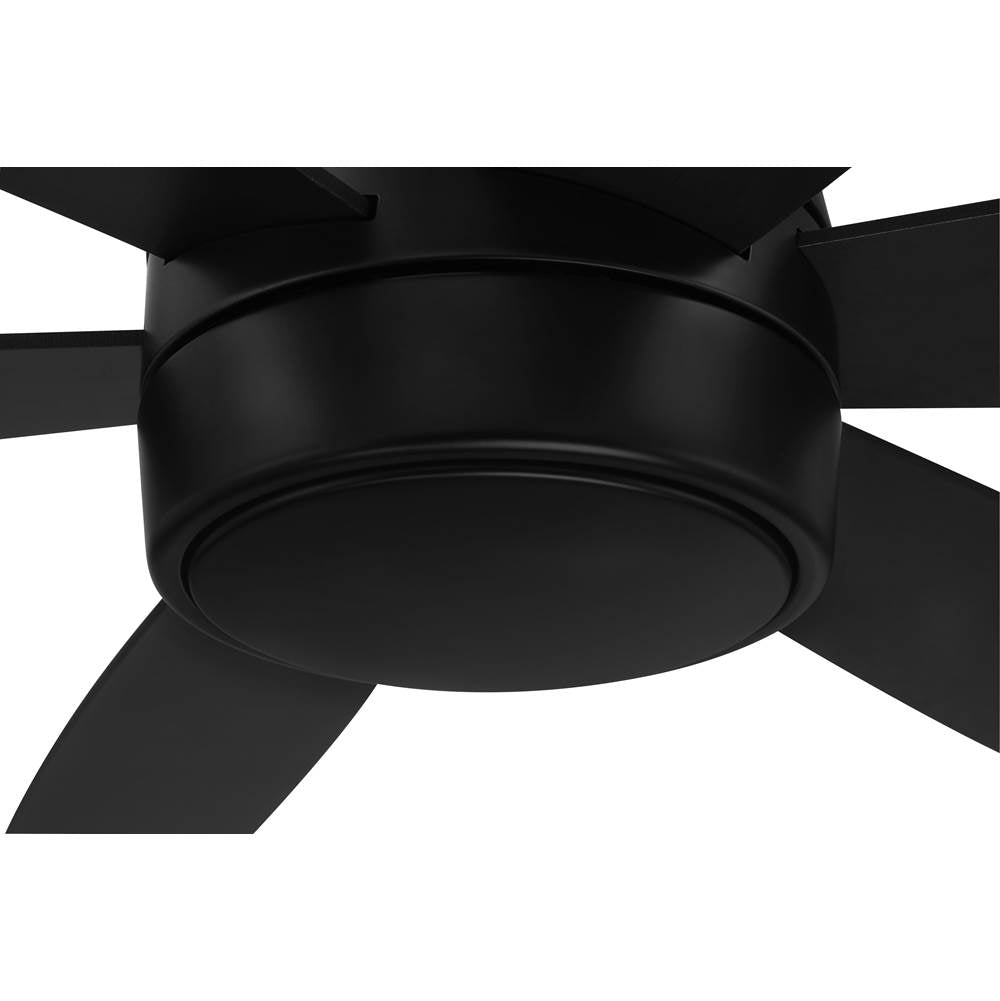 Craftmade TRV52FB6-NWF Flat Black Trevor 52'' 6-blade Indoor/outdoor (damp)ceiling Fan In Flat Black With Flat Black/greywood Blades, Light Kit Included (optional) Image 3