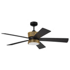 Craftmade TRY52FBSB5-NWF Flat Black,Satin Brass Theiry 52'' 5-blade Ceiling Fan In Flat Black/satin Brass With Flat Black/black Walnut Blades, Light Kit Included (optional) Image 1