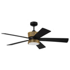 Craftmade TRY52FBSB5-NWF Flat Black,Satin Brass Theiry 52'' 5-blade Ceiling Fan In Flat Black/satin Brass With Flat Black/black Walnut Blades, Light Kit Included (optional) Image 9