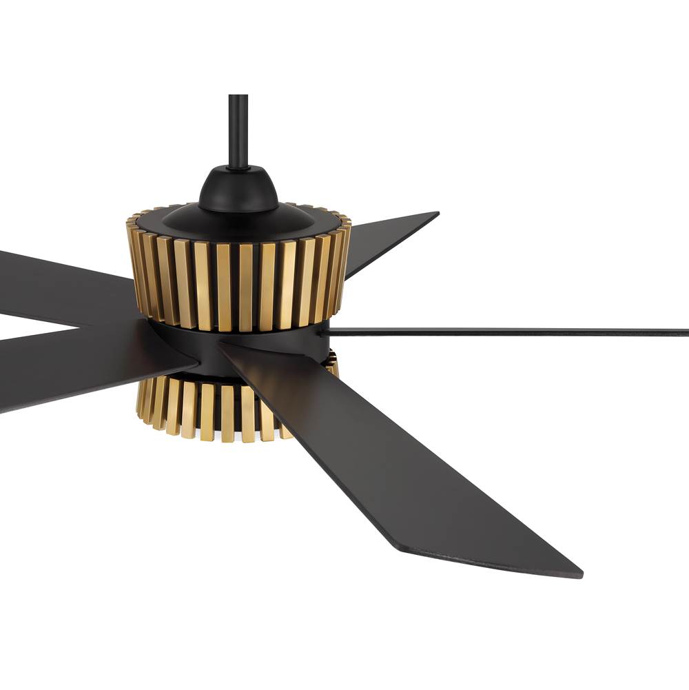 Craftmade TRY52FBSB5-NWF Flat Black,Satin Brass Theiry 52'' 5-blade Ceiling Fan In Flat Black/satin Brass With Flat Black/black Walnut Blades, Light Kit Included (optional) Image 4