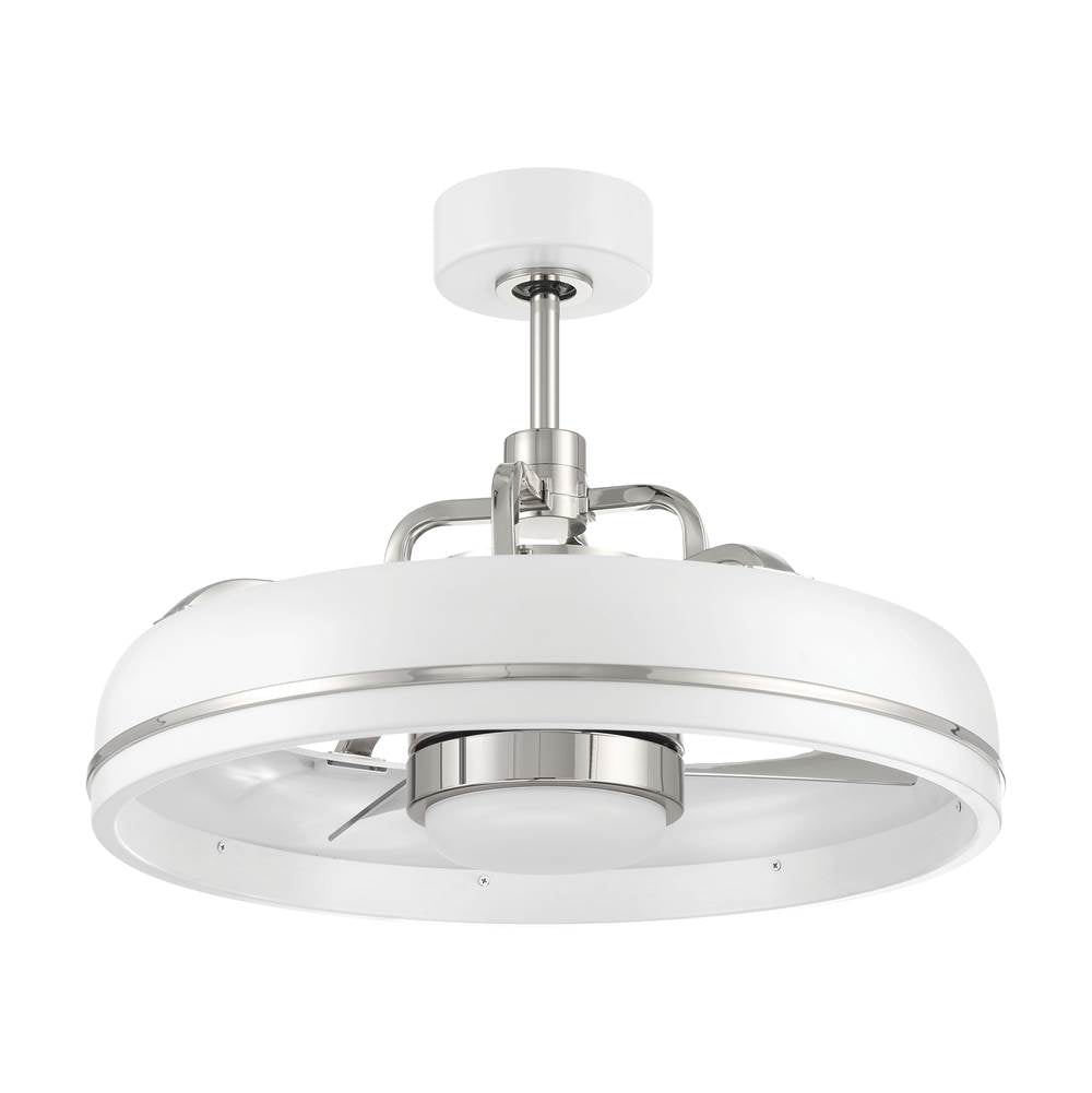 Craftmade TYL24WPLN3-NWF White,Polished Nickel Taylor 20'' 3-blade Ceiling Fan In White/polished Nickel With Clear Acrylic Blades, Light Kit Included (optional) Image 1