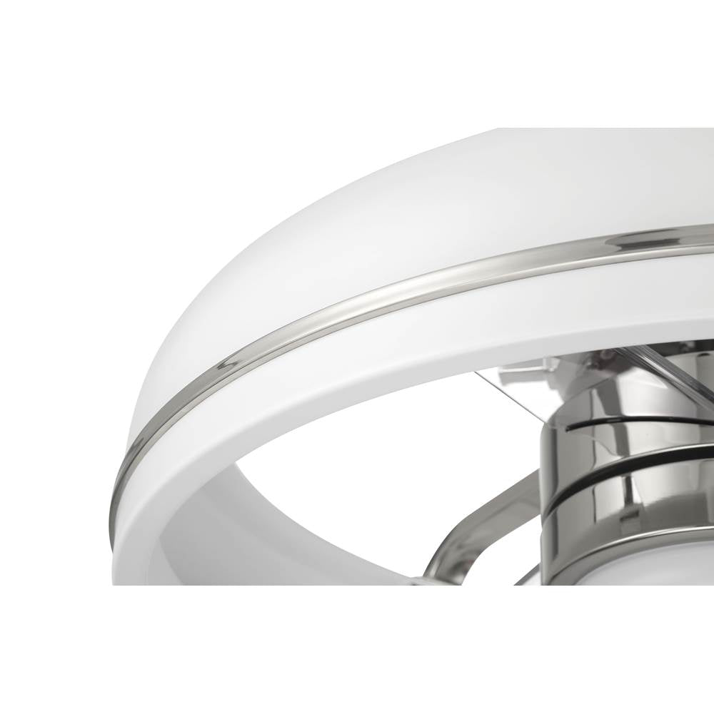 Craftmade TYL24WPLN3-NWF White,Polished Nickel Taylor 20'' 3-blade Ceiling Fan In White/polished Nickel With Clear Acrylic Blades, Light Kit Included (optional) Image 6
