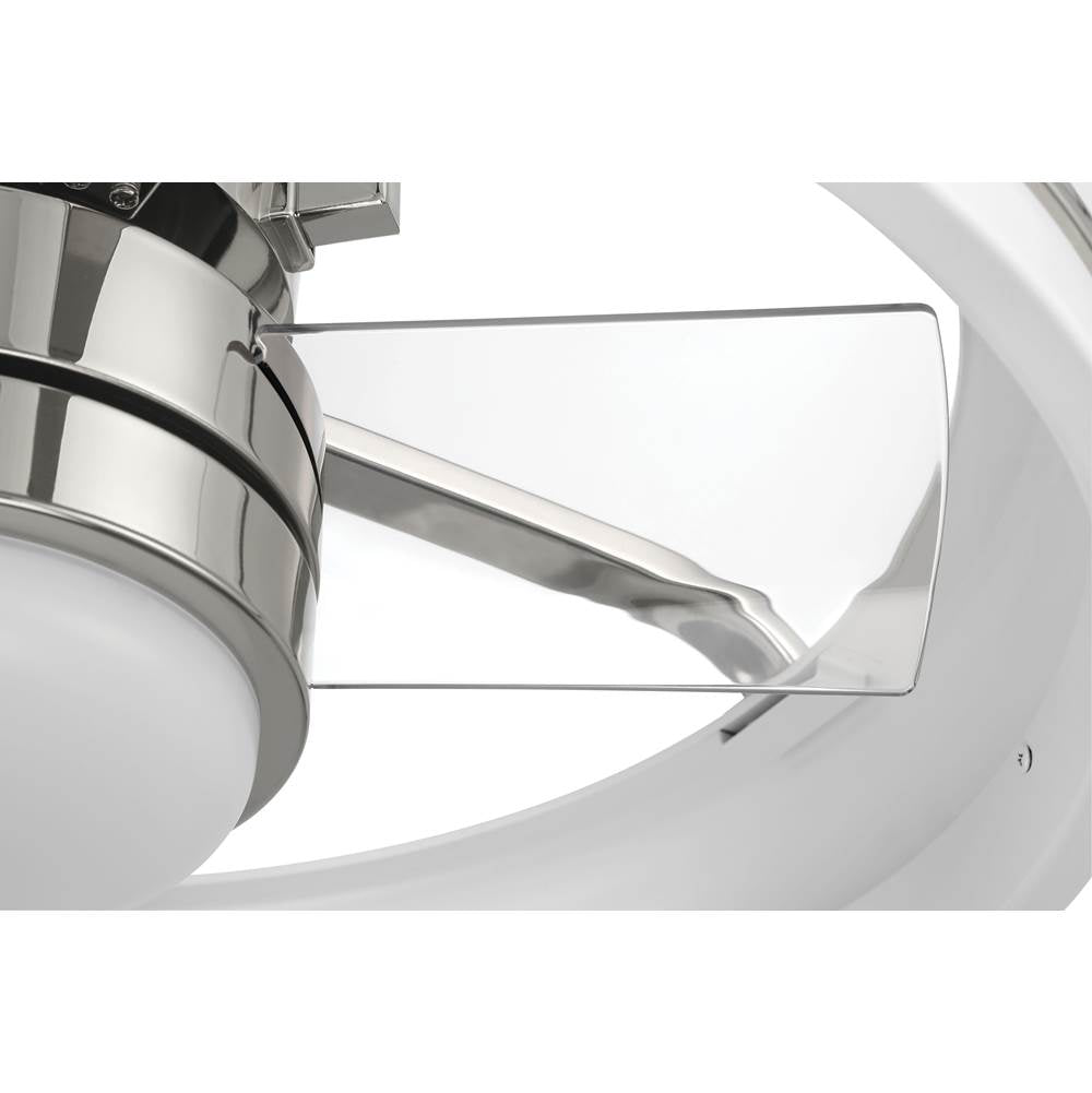 Craftmade TYL24WPLN3-NWF White,Polished Nickel Taylor 20'' 3-blade Ceiling Fan In White/polished Nickel With Clear Acrylic Blades, Light Kit Included (optional) Image 5