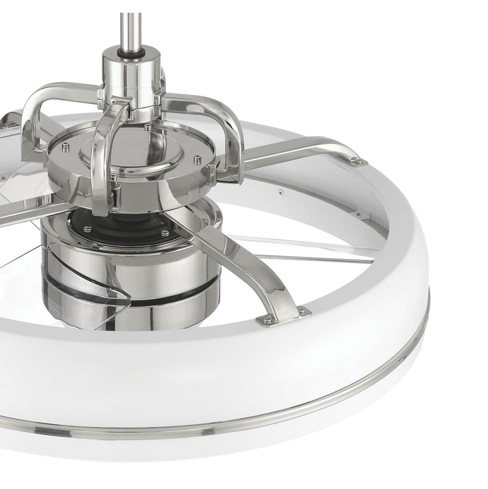 Craftmade TYL24WPLN3-NWF White,Polished Nickel Taylor 20'' 3-blade Ceiling Fan In White/polished Nickel With Clear Acrylic Blades, Light Kit Included (optional) Image 4
