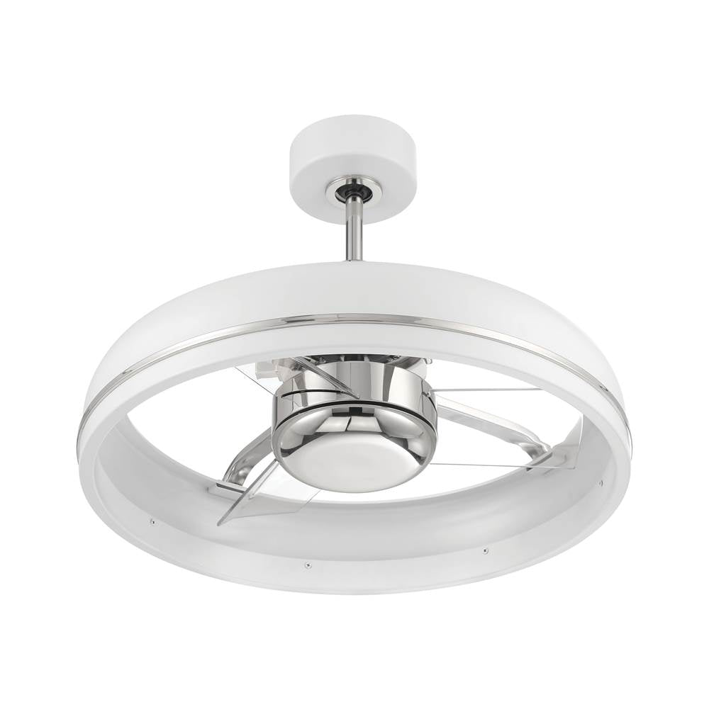 Craftmade TYL24WPLN3-NWF White,Polished Nickel Taylor 20'' 3-blade Ceiling Fan In White/polished Nickel With Clear Acrylic Blades, Light Kit Included (optional) Image 3
