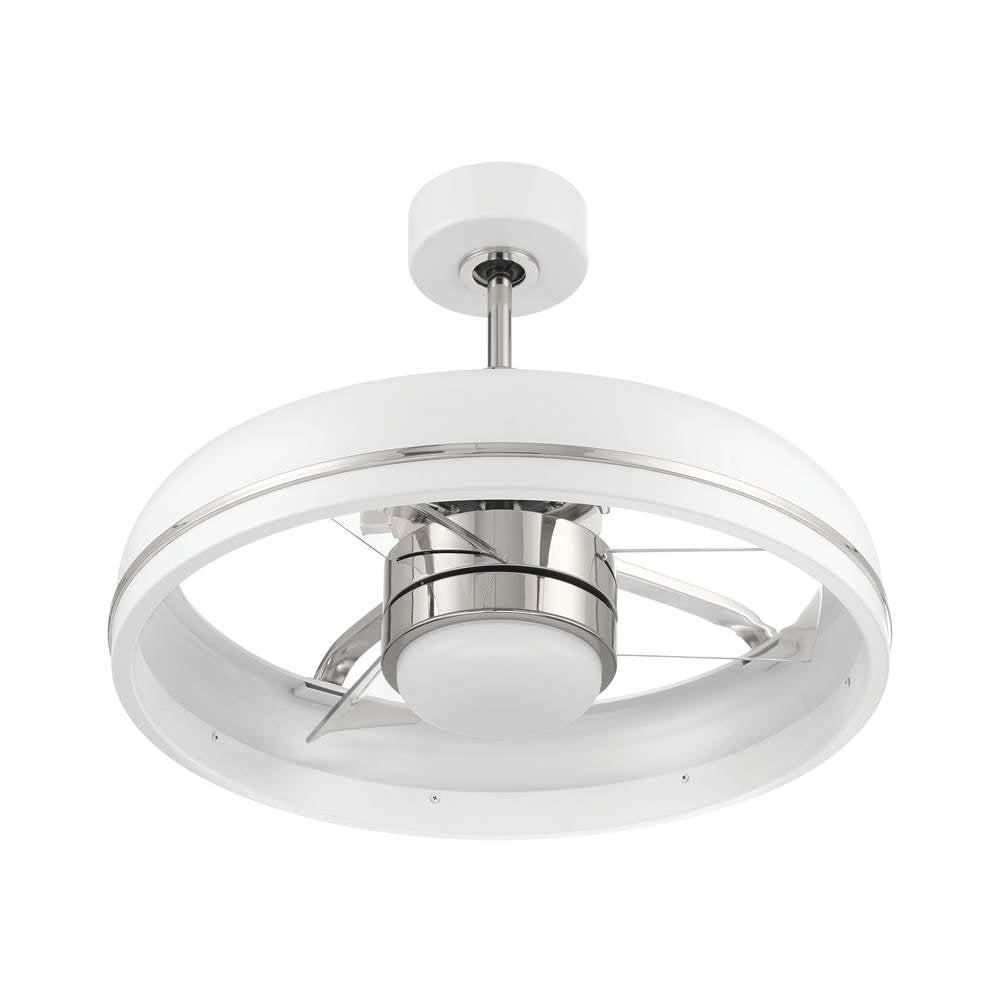 Craftmade TYL24WPLN3-NWF White,Polished Nickel Taylor 20'' 3-blade Ceiling Fan In White/polished Nickel With Clear Acrylic Blades, Light Kit Included (optional) Image 2