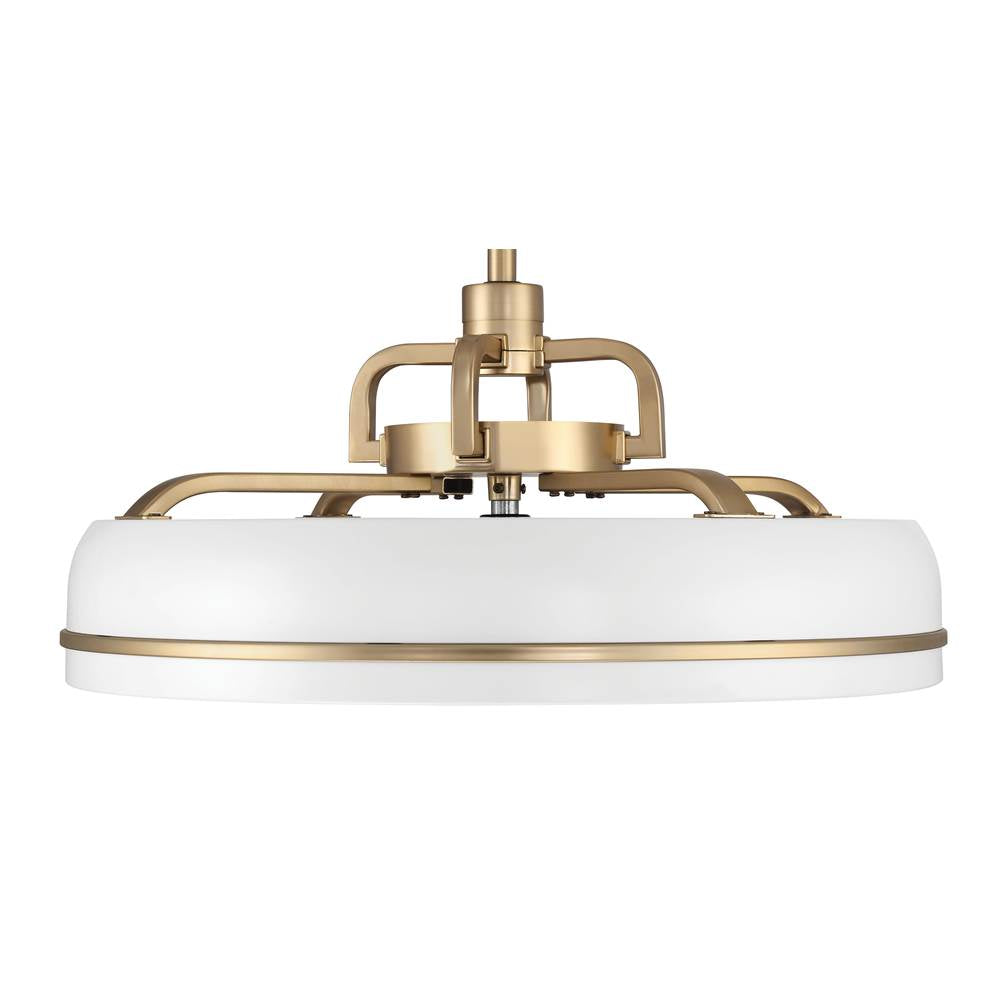 Craftmade TYL24WSB3-NWF White,Satin Brass Taylor 20'' 3-blade Ceiling Fan In White/satin Brass With Clear Acrylic Blades, Light Kit Included (optional) Image 7