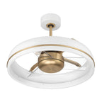 Craftmade TYL24WSB3-NWF White,Satin Brass Taylor 20'' 3-blade Ceiling Fan In White/satin Brass With Clear Acrylic Blades, Light Kit Included (optional) Image 3