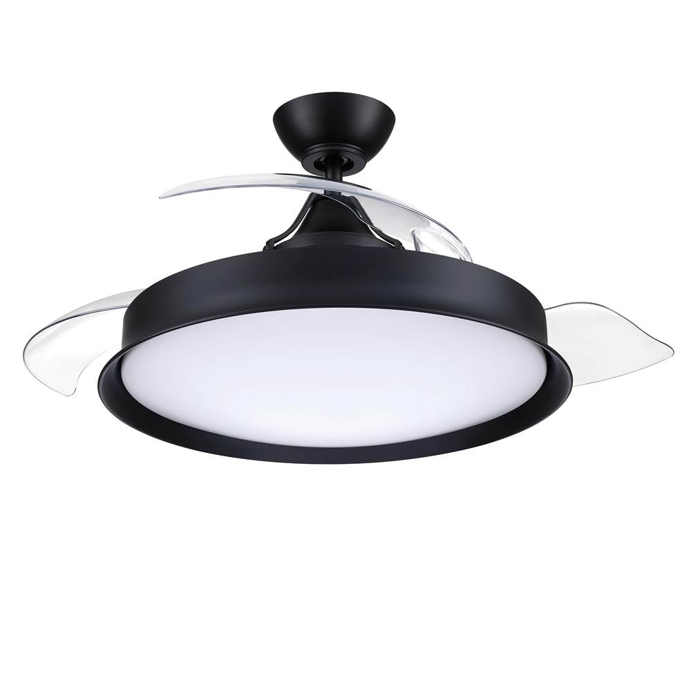 Craftmade Union 42'' 3-blade Indoor/outdoor (damp) Ceiling Fan In Flat Black W/ Clear Acrylic Blades; Integrated Light Kit