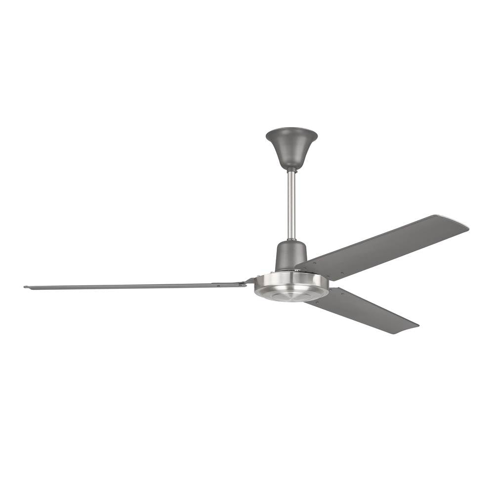 Craftmade  Utility 56'' 3-blade Ceiling Fan In Titanium/brushed Polished Nickel W/ Titanium Finish Blades; Not Light Kit Adaptable