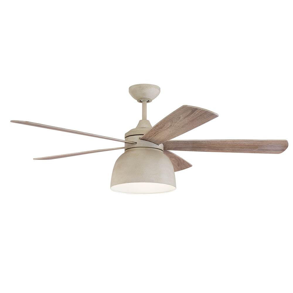Craftmade VEN52CW5 Cottage White Ventura 52'' 5-blade Indoor/outdoor (damp) Ceiling Fan In Cottage White W/ Cottage White/dark Driftwood Blades; Integrated Light Kit Image 1