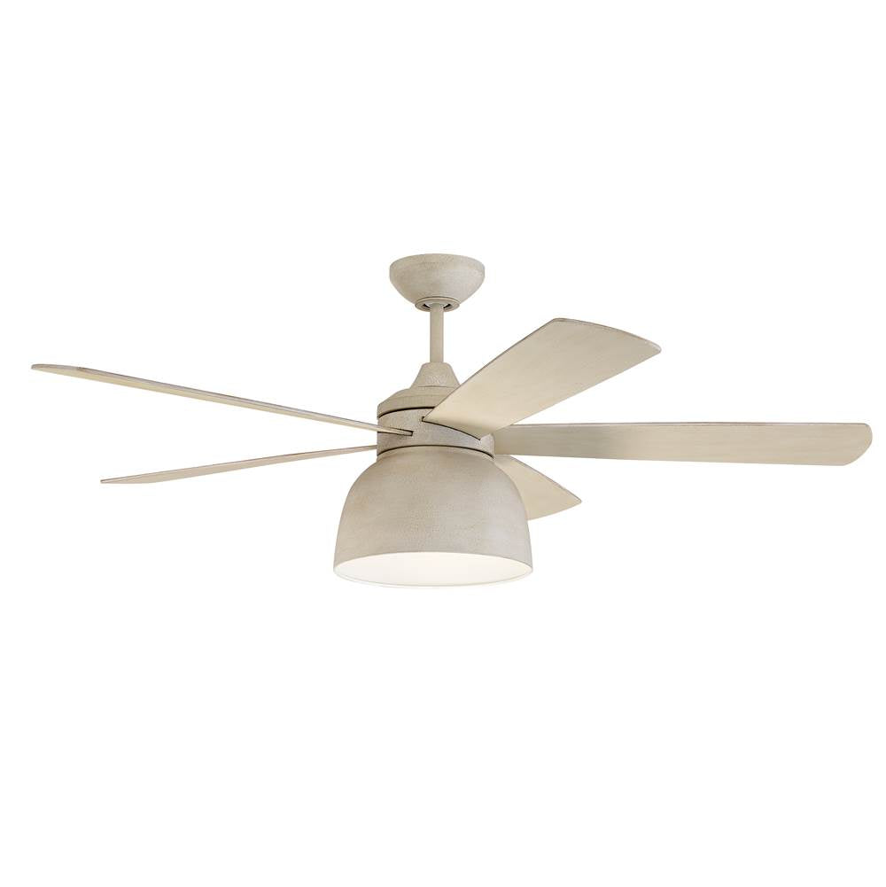 Craftmade Ventura 52'' 5-blade Indoor/outdoor (damp) Ceiling Fan In Cottage White W/ Cottage White/dark Driftwood Blades; Integrated Light Kit